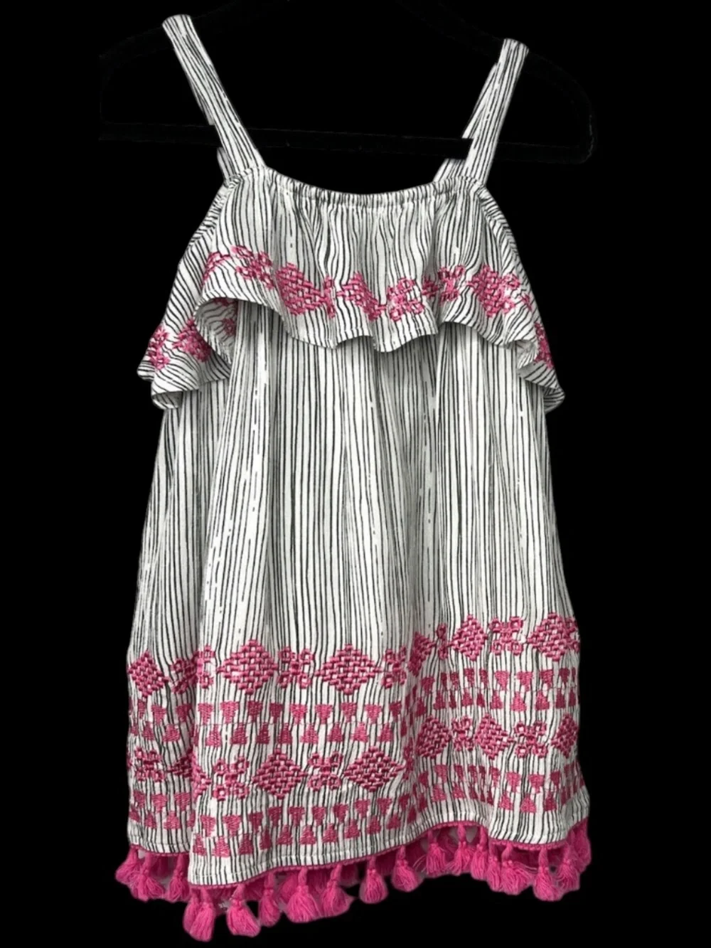 JESSICA SIMPSON Baby Girl Striped Embroidered Flouncy Sundress NWT 24M